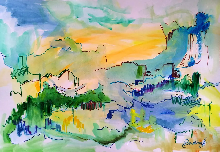 Béatitude, aquarelle, 2017